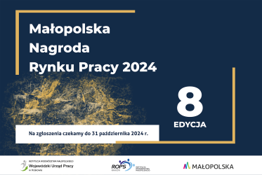 Grafika informująca o Małopolskiej Nagrodzie Rynku Pracy w 2024