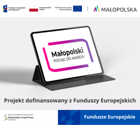 Baner informujący o projekcie Małopolski Pociąg do Kariery