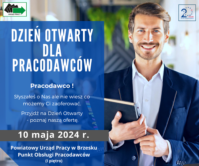 Plakat informujący o Dniu Otwartym dla Pracodawców.